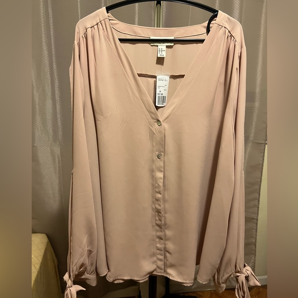 Nude Long Sleeve Blouse